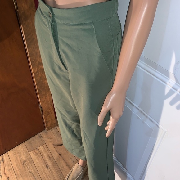 High rise wide leg Army Green Women’s Pants Small - Picture 8 of 9